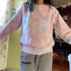 pink and blue tie dye crewneck sweatshirt forever 21